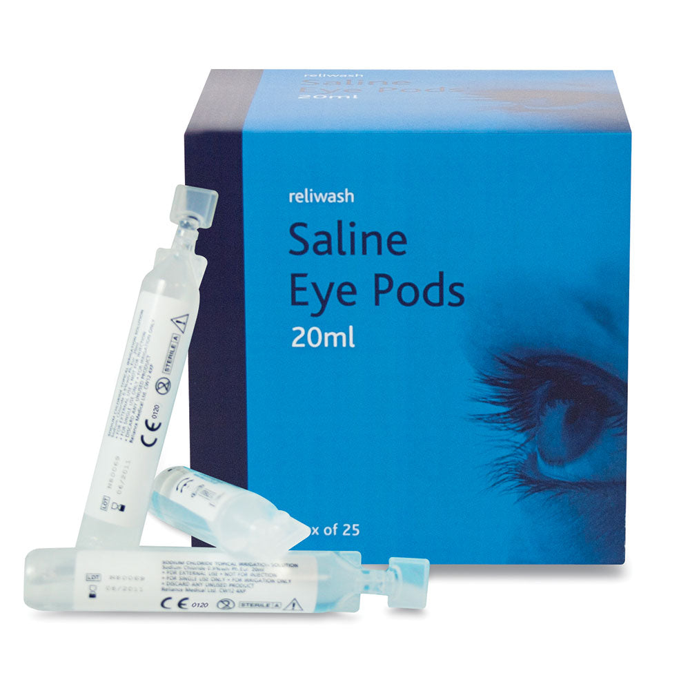 Reliwash 20ml Saline Eye Pods Sterile Box of 25