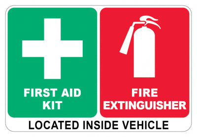 Vinyl Vehicle Sticker - First Aid & Fire Extinguisher
